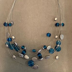 Lia Sophia Necklace Caspian Sea Silver/Blue Beads